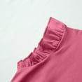 thumbnail image 4 of Kids Girls Basic Ruffle Sleeve Cute T Shirt Tunic Tank Tops Crewneck Blouse Size 5-6T, 4 of 6