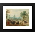 thumbnail image 2 of Sebastian Vrancx 18x15 Black Modern Framed Museum Art Print Titled - A Village with Numerous Figures on a Road, 2 of 5