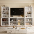 thumbnail image 4 of RichYa 94.4" W Entertainment Center with Bookcases for TVs up to 45", Wall Unit TV Stand with Doors for Living Room, 4 of 9