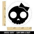 thumbnail image 2 of Sassy Skull with Hairbow Self-Inking Rubber Stamp Ink Stamper - Black Ink - Small 3/4 Inch, 2 of 7