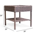 thumbnail image 2 of Wicker Side Table Outdoor Patio Double Layer Coffee Table Square Rattan End Table Storage Shelf Furniture,22"Hx20"Wx20"D, 2 of 5