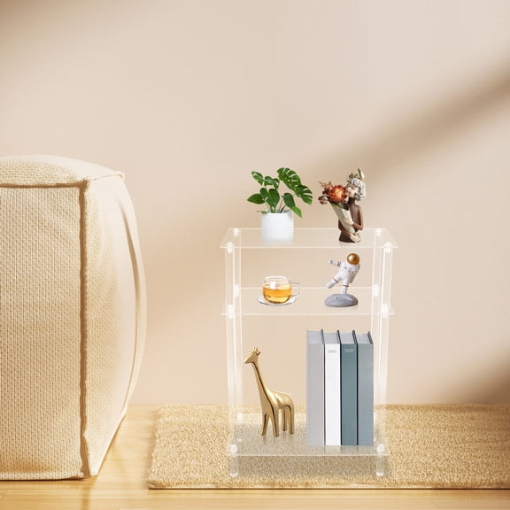 Acrylic Printer Stand Printer Table for Desktop and Under Desk Multi-functional Use Acrylic Narrow Side Table
