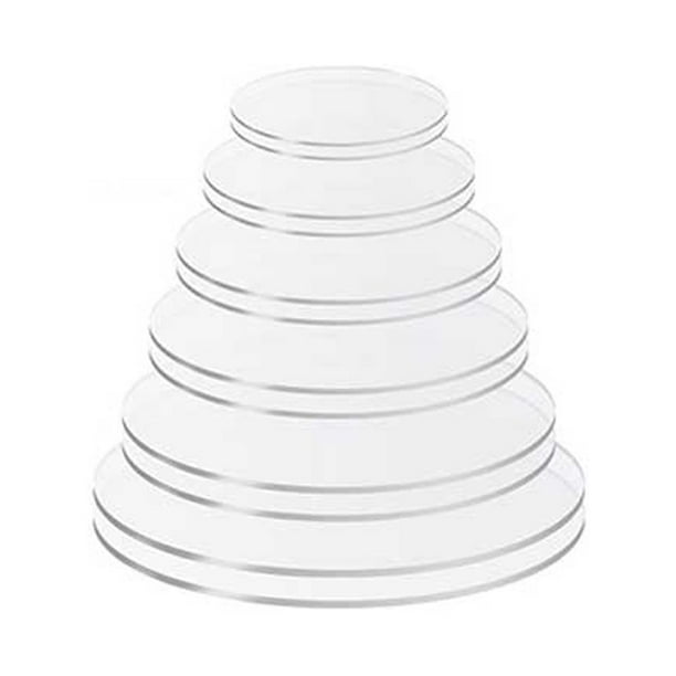 Bewildely Disco acrílico para pasteles, 2 piezas, portátil, reutilizable, lavable, para el hogar, panadería, pasteles, bandeja, soporte, Herramientas y accesorios para hornear 19cm