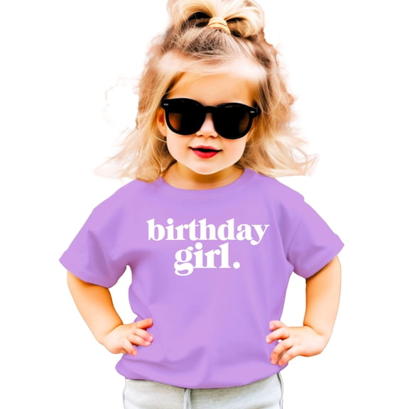 Olive Loves Apple Birthday Girl Period for Baby and Toddler Youth Girls Birthday Outfit Purple Shirt 2T