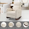 thumbnail image 6 of Homhum Nursery Rocking Chair, Velvet High Back Arm Chair, Adult Sofa for Indoor, Beige, 6 of 9