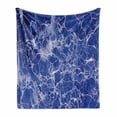 thumbnail image 1 of Marble Print Soft Flannel Fleece Throw Blanket, Metamorphic Marble with Vibrant Fragmented Pieces and Veins Limestone Modern Art, Cozy Plush for Indoor and Outdoor Use, 60" x 80", Blue, by Ambesonne, 1 of 6