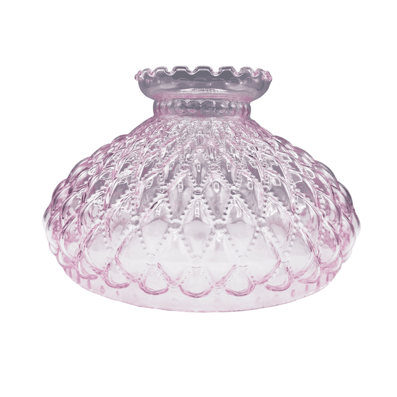 Light of Mine: Princess Feather Oil Lamp Replacement 10" Pink Quilted Shade