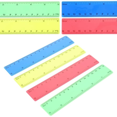 OUNONA  20 Pcs Clear Ruler 15cm Color Small Size Classroom