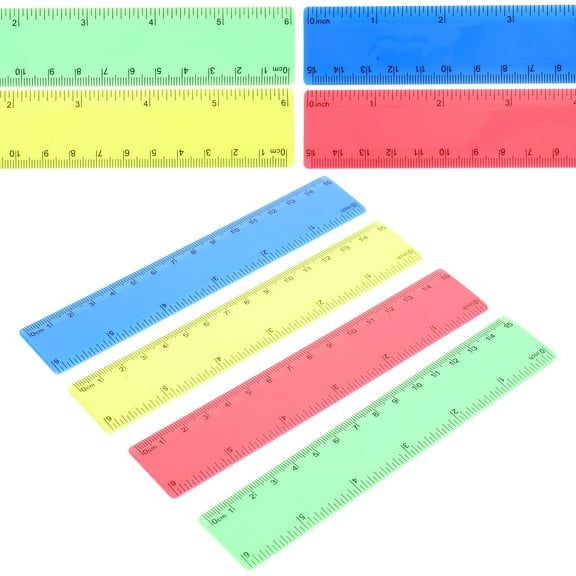 OUNONA  20 Pcs Clear Ruler 15cm Color Small Size Classroom
