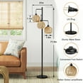 thumbnail image 6 of Maxax Boho Rattan Floor Lamp, 71.5 Inch Floor Lamp with Caged Shades, Coastal Floor Lamp 3 Light Bohemian Floor Lamps Standing Lamps for Living Room Bedroom Office, 6 of 6