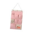 thumbnail image 3 of Wall Closet Hanging Bag Wall Hanging Storage Bag Organizer Multifunction Shelves Large Over The Door Storage Pouch for Living Room, Office Pink, 3 of 8