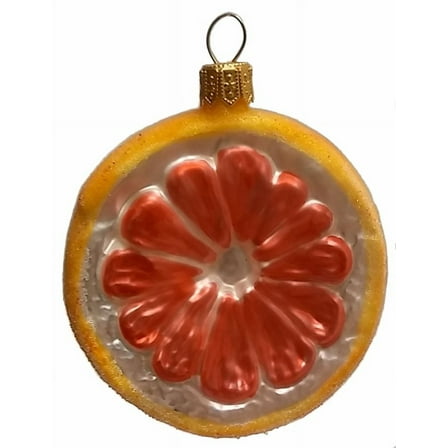 Slice of Grapefruit Fruit Polish Blown Glass Christmas Ornament Decorations