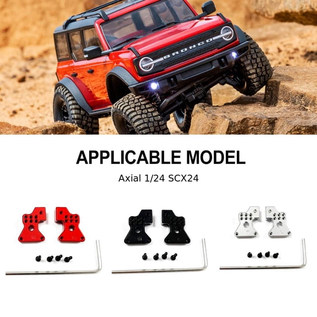 mmirethe Adjustable Rear Shock Tower For 1/24 Axial SCX24 Crawler RC Car Accessories Silver