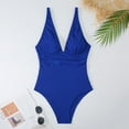 thumbnail image 4 of MDUKONU Women's Modest One Piecewomen's High Waisted One Piece Beach Swimsuit Blue M, 4 of 5