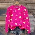 thumbnail image 2 of Diufon Hauts de la Saint-Valentin pour Femmes Manches Longues Col Rond Chandail Décontracté Tendance Mignon Imprimé Graphique Blouse, 2 of 7