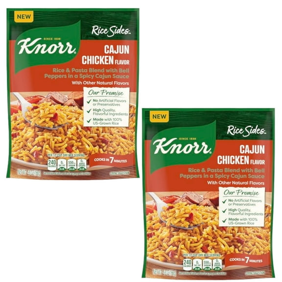 (2 Pack ) Knorr Rice Sides Cajun Chicken Flavor Rice No Artificial Flavors or Preservatives, 5.8 oz