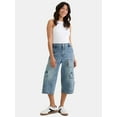 thumbnail image 2 of Madden NYC Women's Cargo Slouchy Capri Jeans, Sizes XXS-XXL, 2 of 4