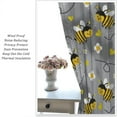 thumbnail image 5 of Bee Curtains Cute Bees White Flowers Grey Blackground Blackout Print Rod Pocket Window Drapes for Bedroom Living Room 42x63in, 5 of 6