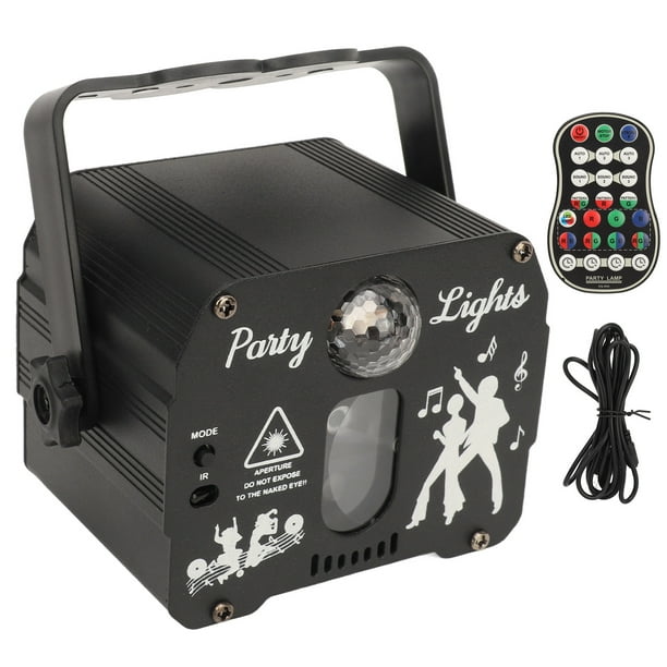 Luces de escenario para DJ, discotecas, fiestas, luces estroboscópicas para escenario, luces láser RGB activadas por sonido con control remoto para fiestas,