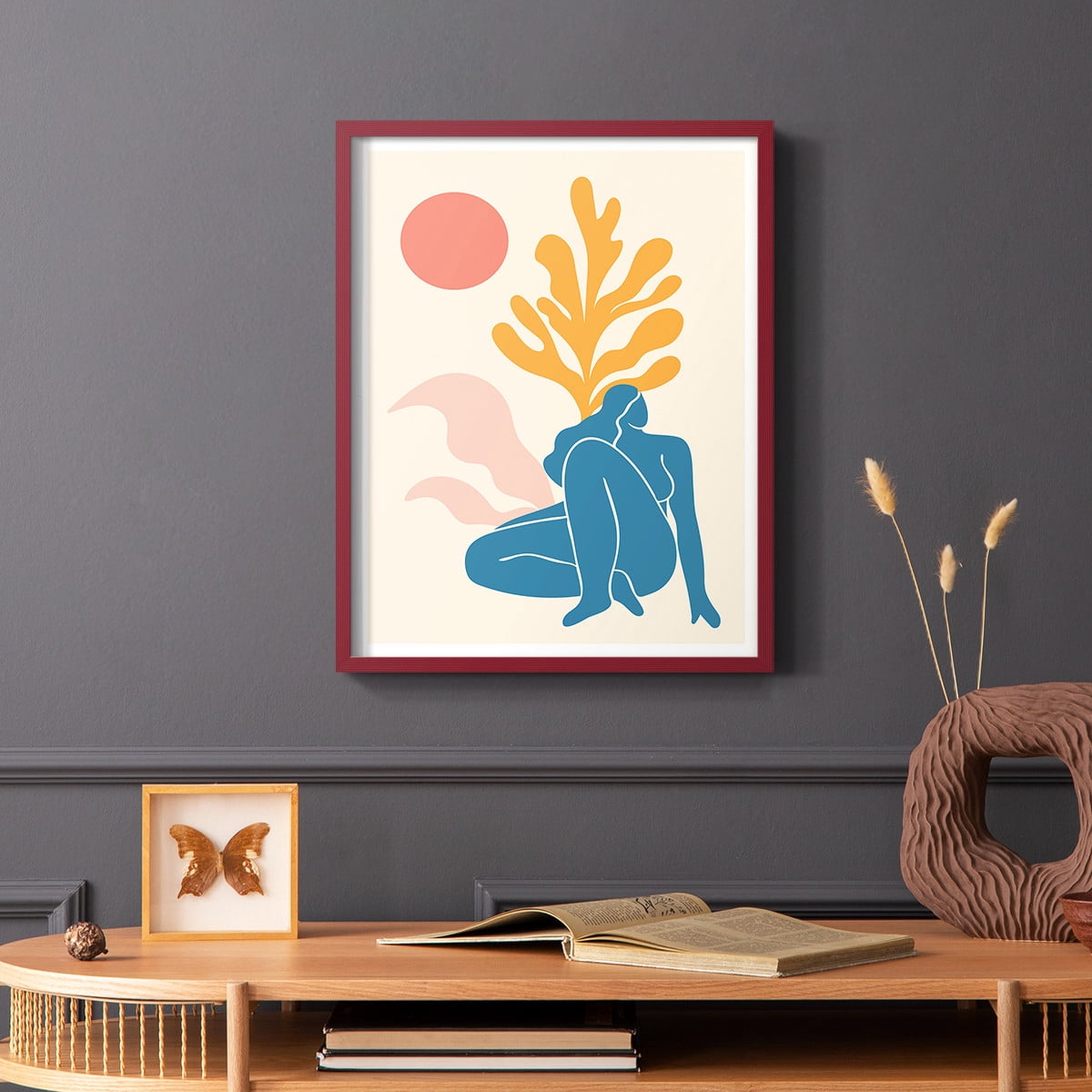 Matisse CCCXXI in Red Solid Wood 8 x 10 Framed Print