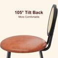 thumbnail image 4 of EastVita Set of 2 Whiskey Brown Metal Dining Chairs with Hand-Woven Rattan Backrest and Faux Leather Seat, 4 of 8