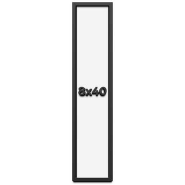 8x40 Shadow Box Frame Black | 1 inches Deep Real Wood Contemporary Shadowbox Display Frame | UV