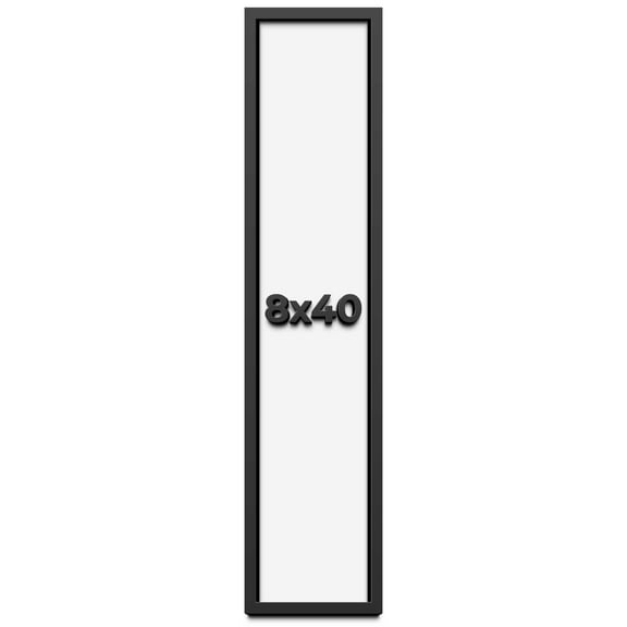 8x40 Shadow Box Frame Black | 1 inches Deep Real Wood Contemporary Shadowbox Display Frame | UV