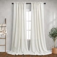 thumbnail image 1 of Cream Curtains 120 Inches Long for Living Room Dining 2 Panels Set Rod Pocket Draperies Semi Sheer Privacy Natural Linen Curtains for High Ceiling Patio Door Rustic Farmhouse Decoration 10 FT Tall, 1 of 8