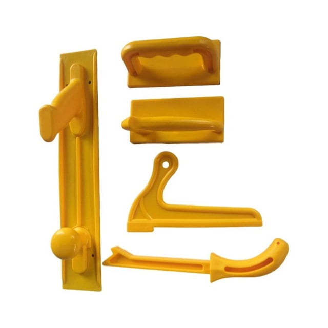 stanreset 5 Pieces/Set Push Block Handle Assortment Portable Table Saw Hand Guard Assorted Kit Woodworking Pusher Tool Accessory Yellow