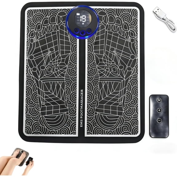 Foot Massage Mat with Remote – Acupressure Electric Massager for Leg & Foot Stimulation, 8 Modes & 19 Intensity Levels, Promotes Muscle Relaxation & Recovery, Home Office Use(RL 1 PC)