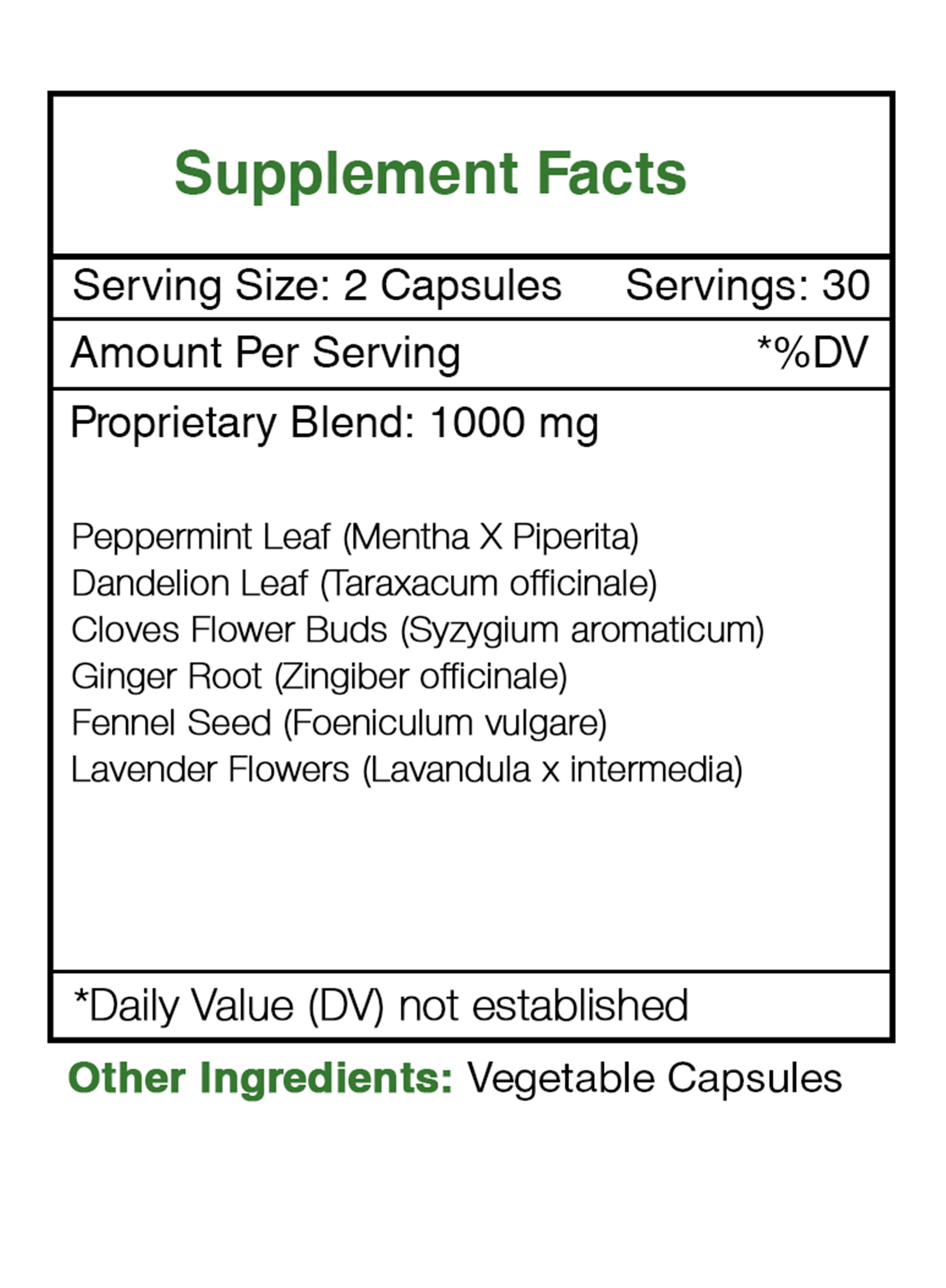 Secrets of the Tribe Intesti Secret Capsules Dietary Supplement, Natural Herb Blend, Made from Peppermint, Dandelion, Cloves, Ginger, Fennel Seed, Lavender 60 Count