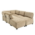 thumbnail image 4 of Modular Sectional Sofa U Shaped Modular Couch with Reversible Chaise Modular Sofa Sectional Couch, 6- Seat Convertible Sofa, Fit for Living Room (Brown), 4 of 11