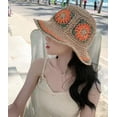thumbnail image 2 of YooGuoGuo Straw Sun Hat Floral Woven Wide Brim Bucket Beach Hat UV Protection Summer Fishing Hat, 2 of 5