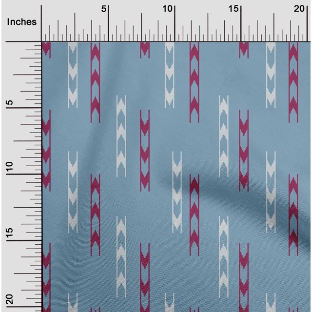 oneOone Viscose Chiffon Fabric Arrow Sign Kasuri Print Fabric By Yard 42 Inch Wide