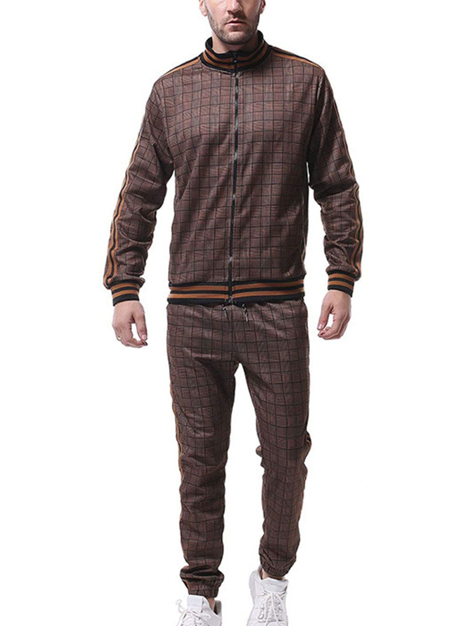 Men Prints Casual Premium Tracksuit Set Long Sleeve Full-Zip