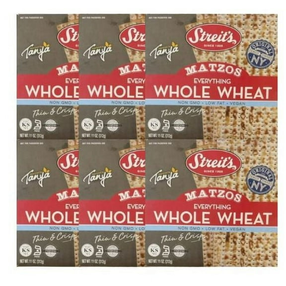Streit's Matzo, Whole Wheat Everything Matzos - 11oz (Pack of 6)