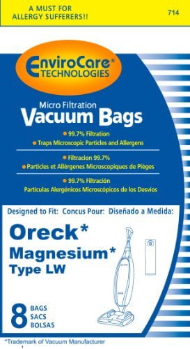 Oreck Magnesium Hepa Odour Fighting Bags Pack of 6 8 gal LWPK60H 
