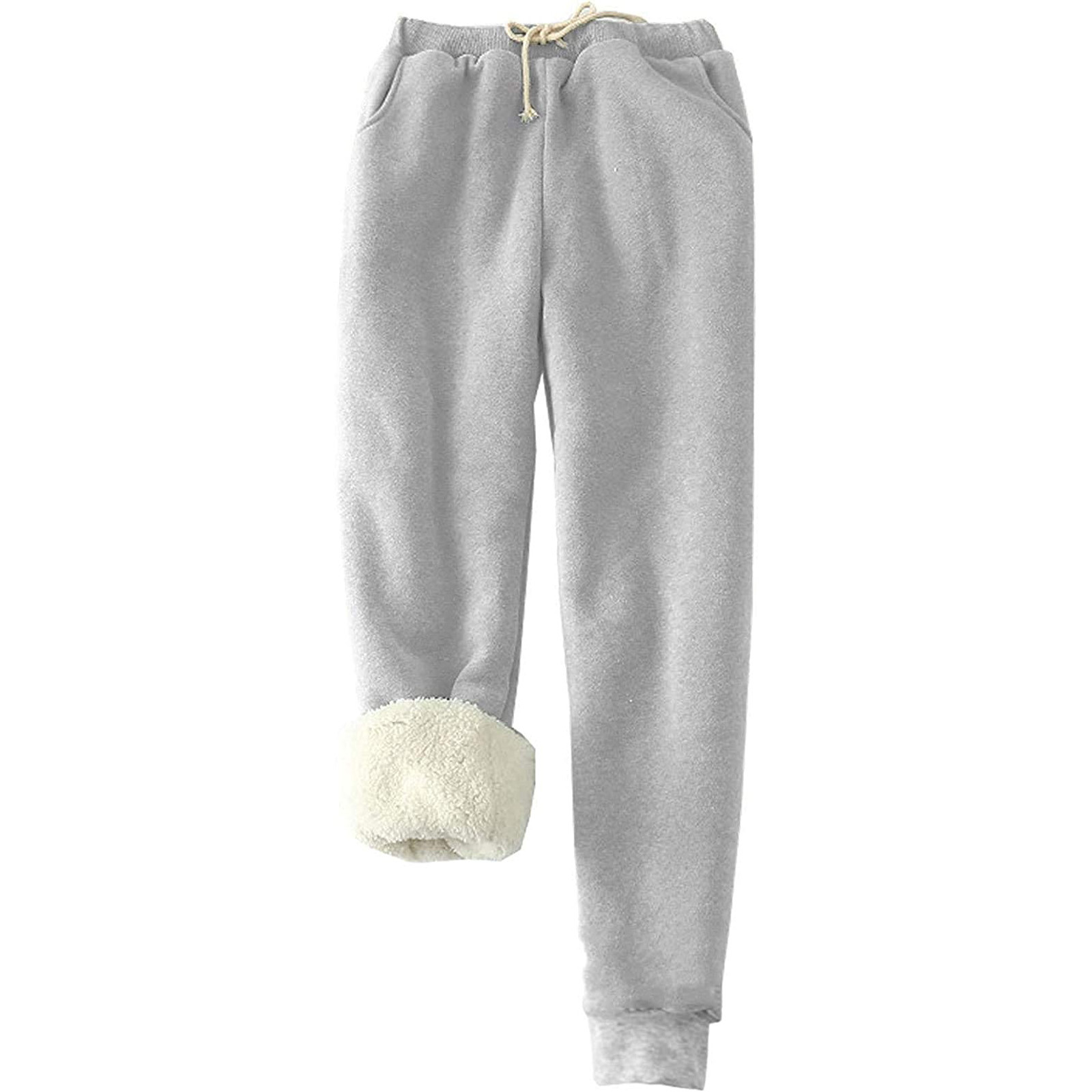 Pantalon Jogging Femme Molletonné - Taille Haute Élastique - Coupe Large Sarouel - Noir - Automne/Hiver