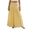 thumbnail image 2 of Women's Bohemian Style Elastic Waist Band Cotton Linen Long Maxi Skirt Dress, 2 of 6