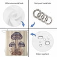 thumbnail image 5 of Mushroom Waterproof Fabric Shower Curtain, Blue Brown Botanical Summer Waterproof Fabric Shower Curtain for Bathroom Curtains Bathtubs Hotel Washable Shower Curtains with 12 Hooks Extra Long 72x96, 5 of 8