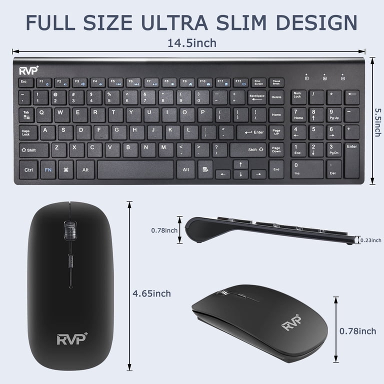 Slim 2.4GHz Wireless Keyboard and Cordless Mouse Combo Set For PC Blac – E-JOY WHOLESALE