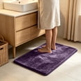 thumbnail image 4 of Purple Bath Mat 15.7x23.6 in Soft Plush Absorbent Shaggy Bathroom Rug Non Slip Machine Washable Thick Microfiber Floor Carpet for Shower Home Decor, 4 of 7