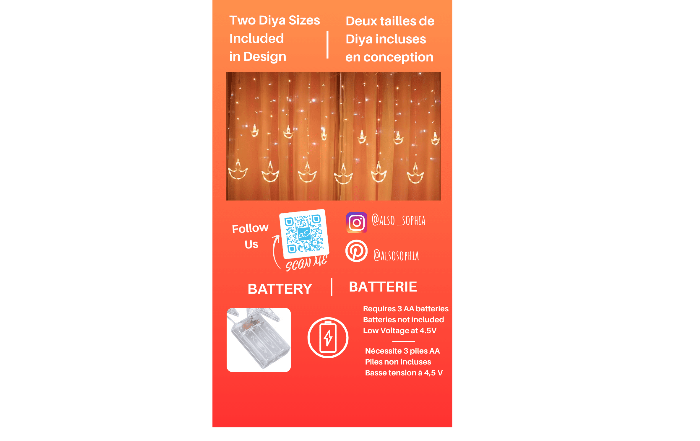 Also Sophia LED Diwali Diya Curtain Lights