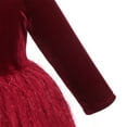 thumbnail image 6 of IBTOM CASTLE Toddler Baby Girls Long Sleeve Velvet Dress Fall Winter Princess Christmas Birthday Party Bowknot Tulle Tutu Dress 4-5 Years Wine Red, 6 of 8
