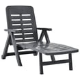 thumbnail image 1 of vidaXL Chaise Longue Pliante en Plastique Anthracite, 1 of 5