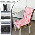 thumbnail image 6 of TSOVTHRID Strawberry Floral Bowknot Pink Print Quilted Dining Chair Slipcovers Stretch Comfy Chair Seat Covers Washable Removable Seat Cushion Covers with Detachable Strap, Set of 2, 6 of 7