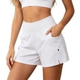 thumbnail image 2 of Athletic Running Shorts for Women Summer Elastic High Waisted Loose Casual Beach Shorts with Pockets, 2 of 6