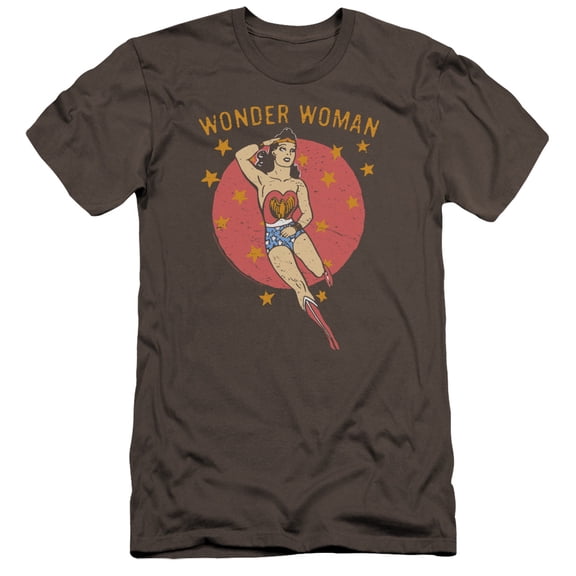 DC Comics Wonder Circle Premium Canvas Adult Slim Fit 30/1 T-Shirt Charcoal