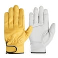 thumbnail image 6 of harmtty 1 Pair Working Gloves Waterproof Faux Sheep Skin Anti-slip Hand Protector Thickened Wear Resistant Construction Repair Work Outdoor Yardwork Gardening Gloves Yellow, 6 of 7