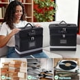 thumbnail image 6 of Fireproof Document Box,Blacksmith 2 Tier Fireproof Safe Box for File Documents with Lock and Pockets,Black, 6 of 7